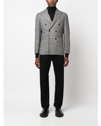 Barba Houndstooth Pattern Double Breasted Blazer