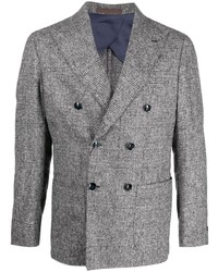 Barba Houndstooth Pattern Double Breasted Blazer