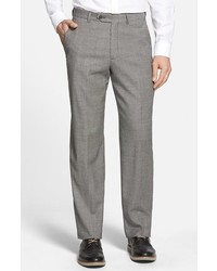 Berle Flat Front Houndstooth Wool Trousers