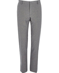 River Island Grey Houndstooth Slim Suit Pants