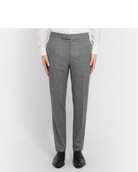 Kingsman Grey Houndstooth Wool Suit Trousers