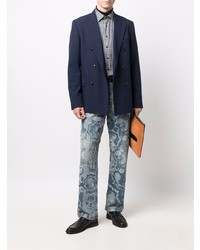 Etro Embroidered Logo Check Print Shirt