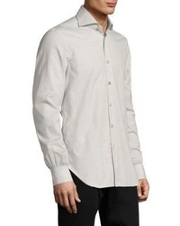 Kiton Small Houndstooth Cotton Casual Button Down Shirt