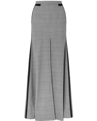 Grey Houndstooth Maxi Skirt