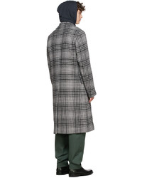BOSS Grey Wool Houndstooth Coat