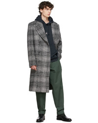 BOSS Grey Wool Houndstooth Coat