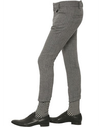 Haider Ackermann Cropped Micro Houndstooth Wool Pants