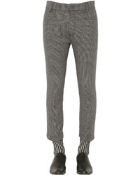 Haider Ackermann Cropped Micro Houndstooth Wool Pants