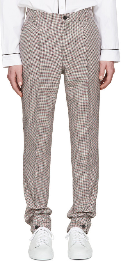 Melindagloss Melinda Gloss Tricolor Houndstooth Trousers, $310 | SSENSE ...