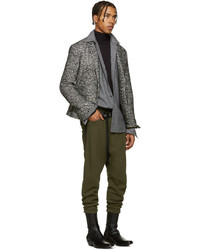 Haider Ackermann Grey Wool Houndstooth Shirt