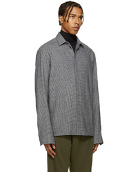 Haider Ackermann Grey Wool Houndstooth Shirt