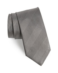 Grey Houndstooth Silk Tie
