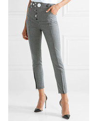 Alexander Wang Button Embellished Houndstooth Woven Skinny Pants