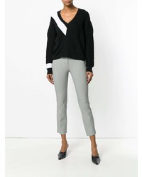 Theory Houndstooth Print Cropped Skinny Trousers