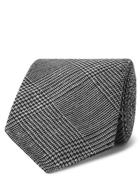 Drake's 8cm Prince Of Wales Checked Silk And Wool Blend Tie