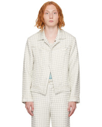 young n sang Gray Houndstooth Jacket