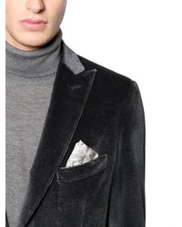 Brioni Houndstooth Cotton Silk Velvet Jacket