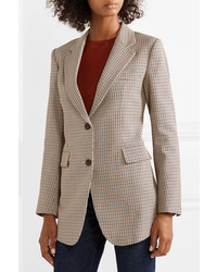 Theory Houndstooth Cotton And Wool Blend Blazer