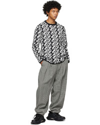 Comme Des Garcons Homme Plus Black White Wool Houndstooth Balloon Trousers