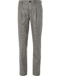 Grey Houndstooth Wool Dress Pants