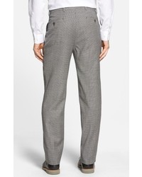 Berle Flat Front Houndstooth Wool Trousers