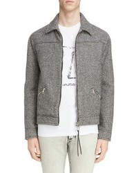 Lanvin Houndstooth Wool Zip Front Jacket