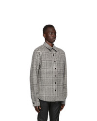 Faith Connexion Grey Wool And Mohair Checkered Shirt