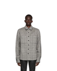 Faith Connexion Grey Wool And Mohair Checkered Shirt
