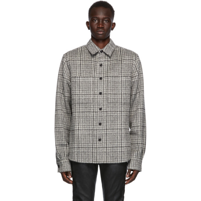 Faith Connexion Grey Wool And Mohair Checkered Shirt, $579 | SSENSE ...