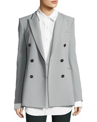 Theory Camogie Double Breasted Power Jacket Gray