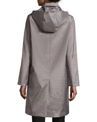 Jane Post Hooded Tech Fabric Jacket Gray