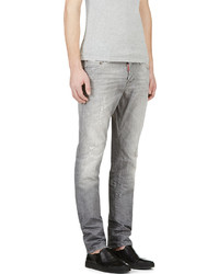 DSquared 2 Grey Distressed Paint Speckled Jeans