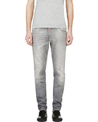 DSquared 2 Grey Distressed Paint Speckled Jeans