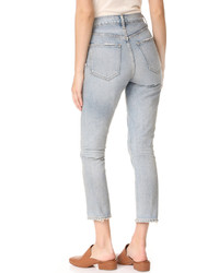A Gold E Agolde Riley High Rise Straight Crop Jeans