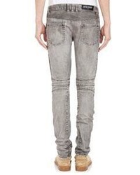 Overskyet haj Afrika Balmain Biker Jeans Light Grey, $1,480 | Barneys New York | Lookastic