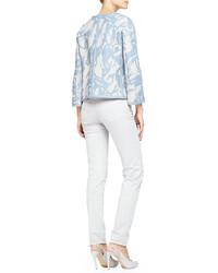 Armani Collezioni Brushed Cotton 5 Pocket Regular Fit Jeans White