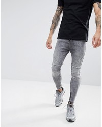 Religion Drop Crotch Jean With Biker Knee Detail And Zip Ankle Decay