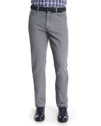 Ermenegildo Zegna Five Pocket Slim Fit Denim Jeans Light Gray
