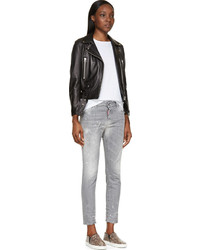Dsquared2 Grey Distressed Paint Splattered Cool Girl Jeans