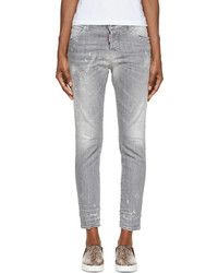 Dsquared2 Grey Distressed Paint Splattered Cool Girl Jeans