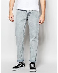 Cheap Monday Jeans Work Denim Tapered Fit Stone Gray Light Wash