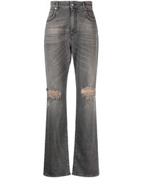Represent Mid Rise Distressed Straight Leg Jeans