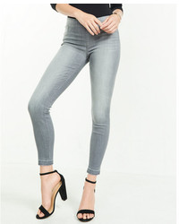 Express Mid Rise Pull On Released Hem Stretch Jean Leggings