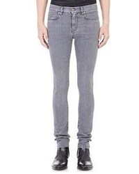 Saint Laurent Raw Edge Slim Fit Jeans Grey