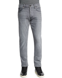 Tom Ford Regular Fit Stretch Selvedge Denim Jeans Light Gray