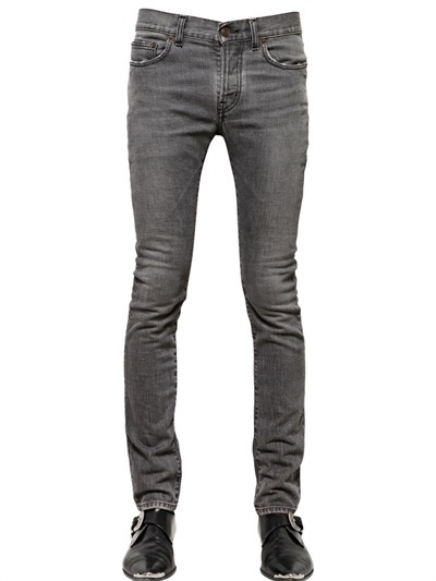 Saint Laurent 17cm Slim Fit Stretch Cotton Denim Jeans | Where to buy ...