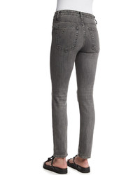 Helmut Lang Skinny Denim Ankle Jeans Light Gray