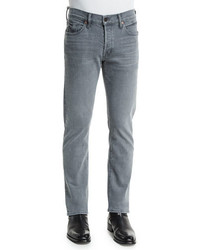 Tom Ford Straight Fit Yarn Dyed Selvedge Denim Jeans Light Gray