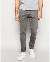 ONLY & SONS Washed Gray Jeans In Super Skinny Fit