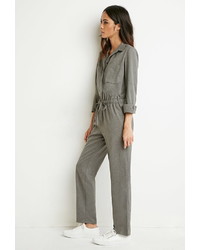 Forever 21 Brushed Twill Utility Jumpsuit